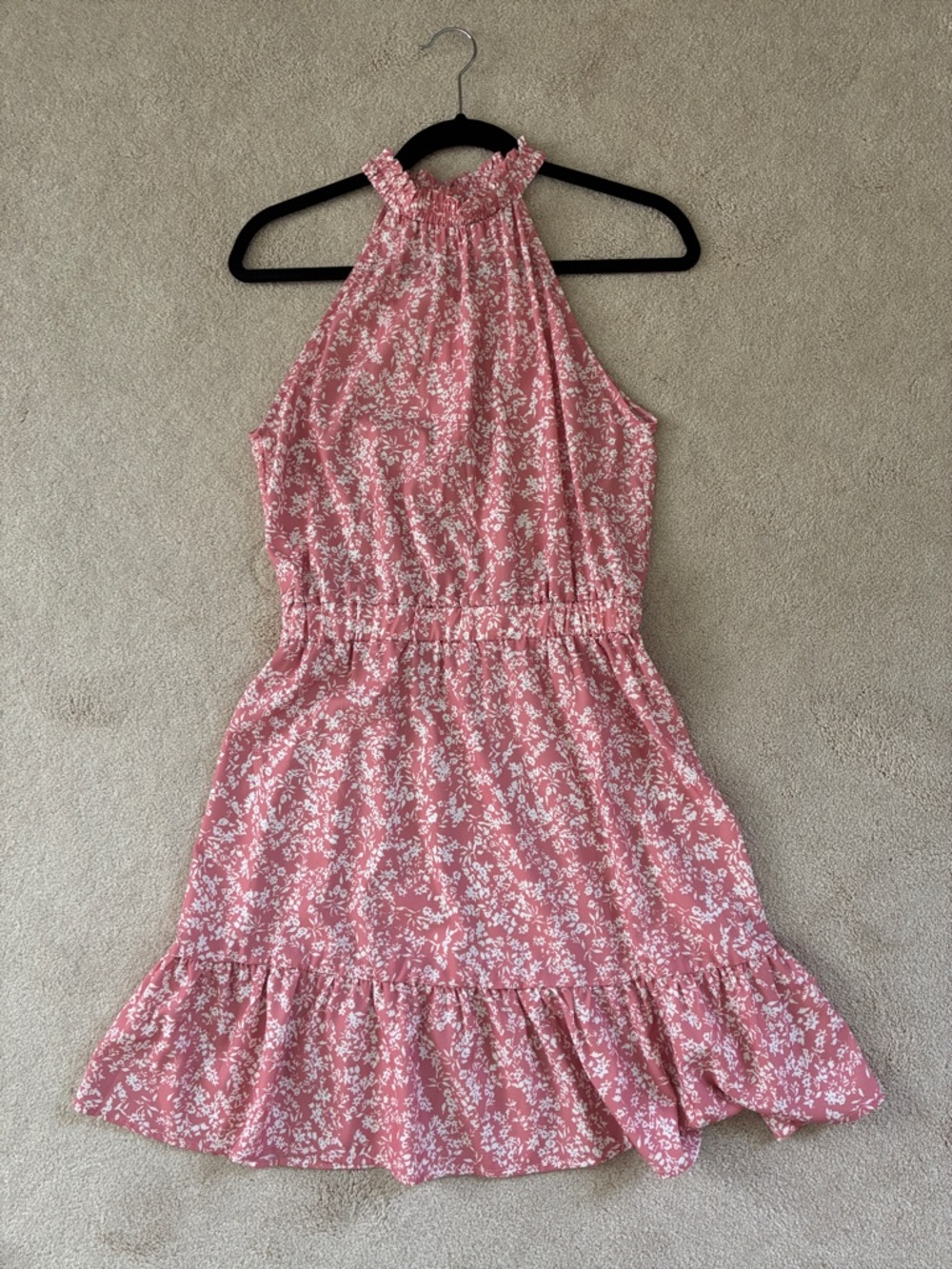 Pink Floral Halter Sundress